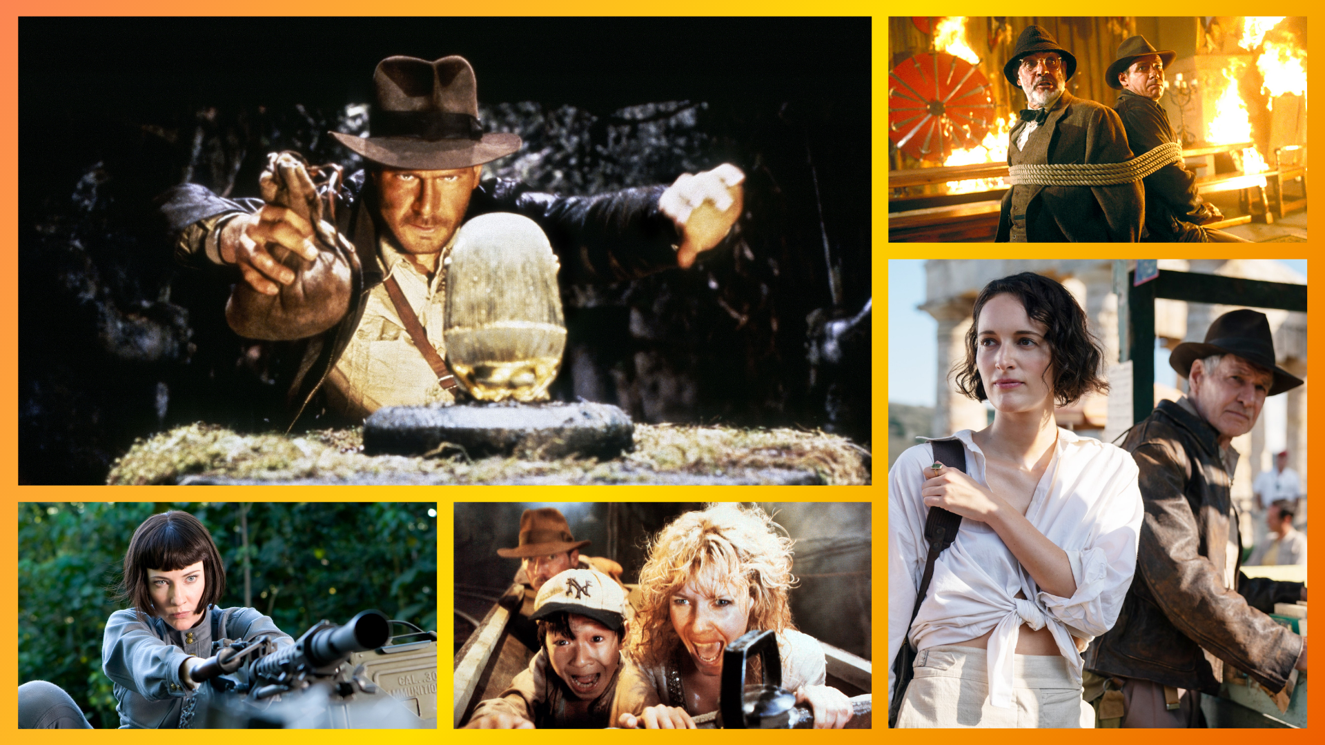 Stills from Indiana Jones films