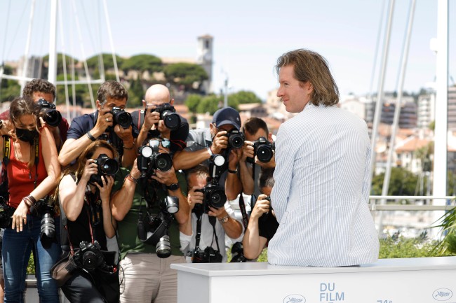 Photo by: John Rasimus/STAR MAX/IPx 7/13/21 Wes Anderson at the photocall for 'The French Dispatch' during the 74th Cannes Film Festival held at the Palais des Festivals in Cannes, France.