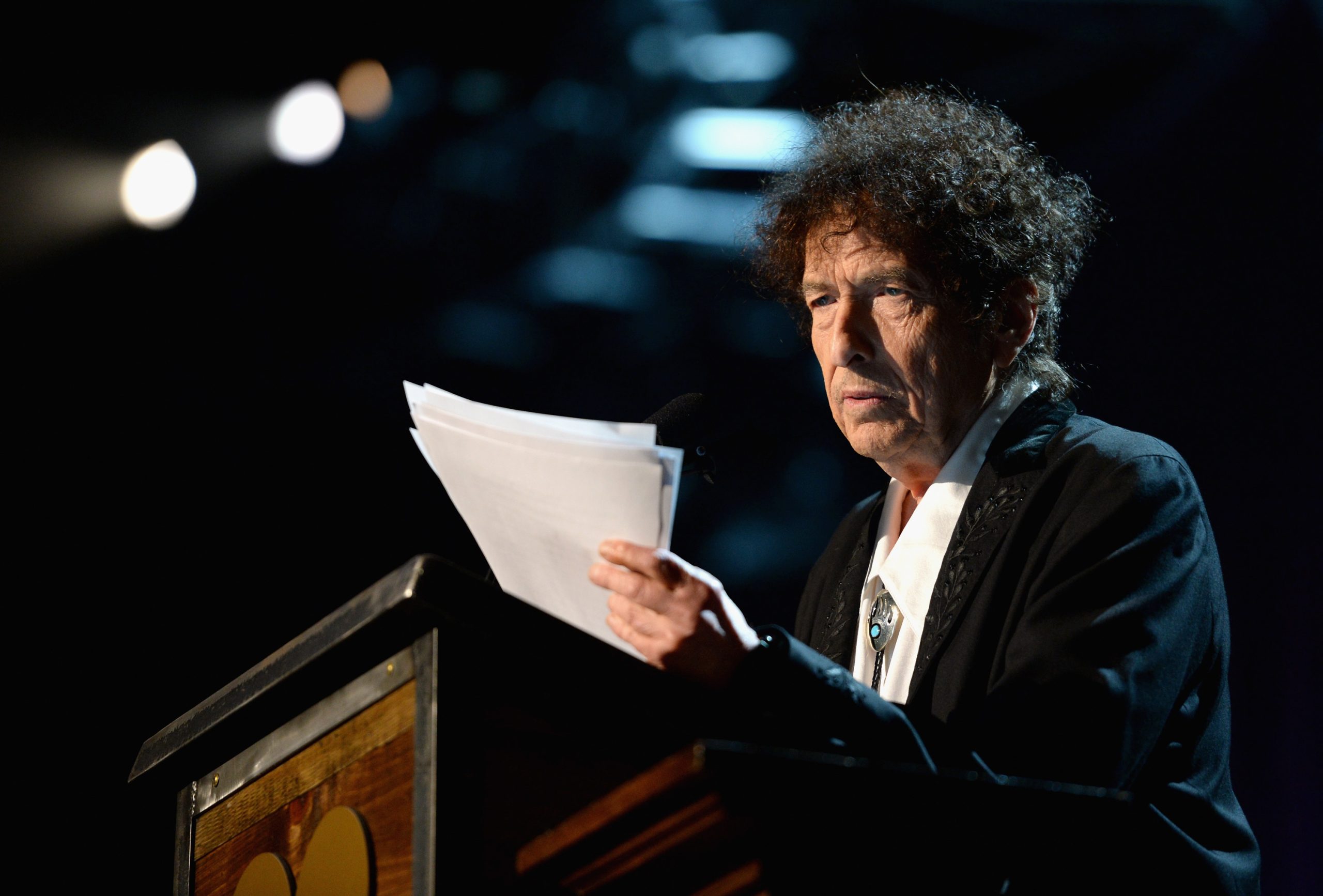 Bob Dylan at the 2015 MusiCares ceremony