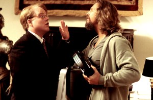 THE BIG LEBOWSKI, Philip Seymour Hoffman, Jeff Bridges, 1998, (c) Gramercy Pictures/courtesy Everett Collection